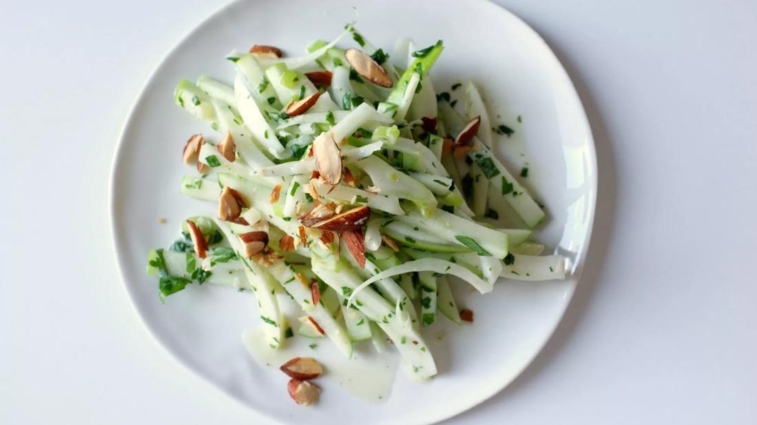 Crisp Apple and Fennel Salad with Mint and Almonds OCT2017 SQ CC scaled jpg